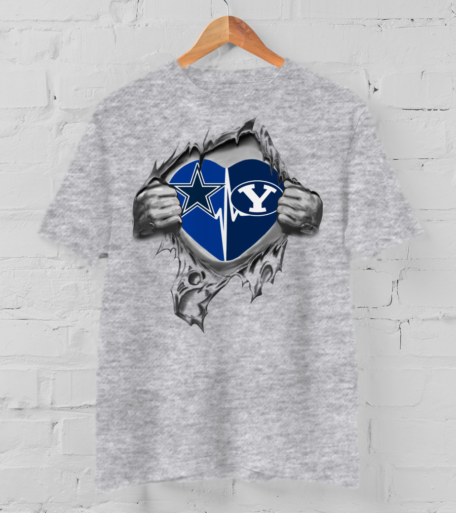 Cowboys Byu Cougars Heartbeat Loyalty T-Shirt
