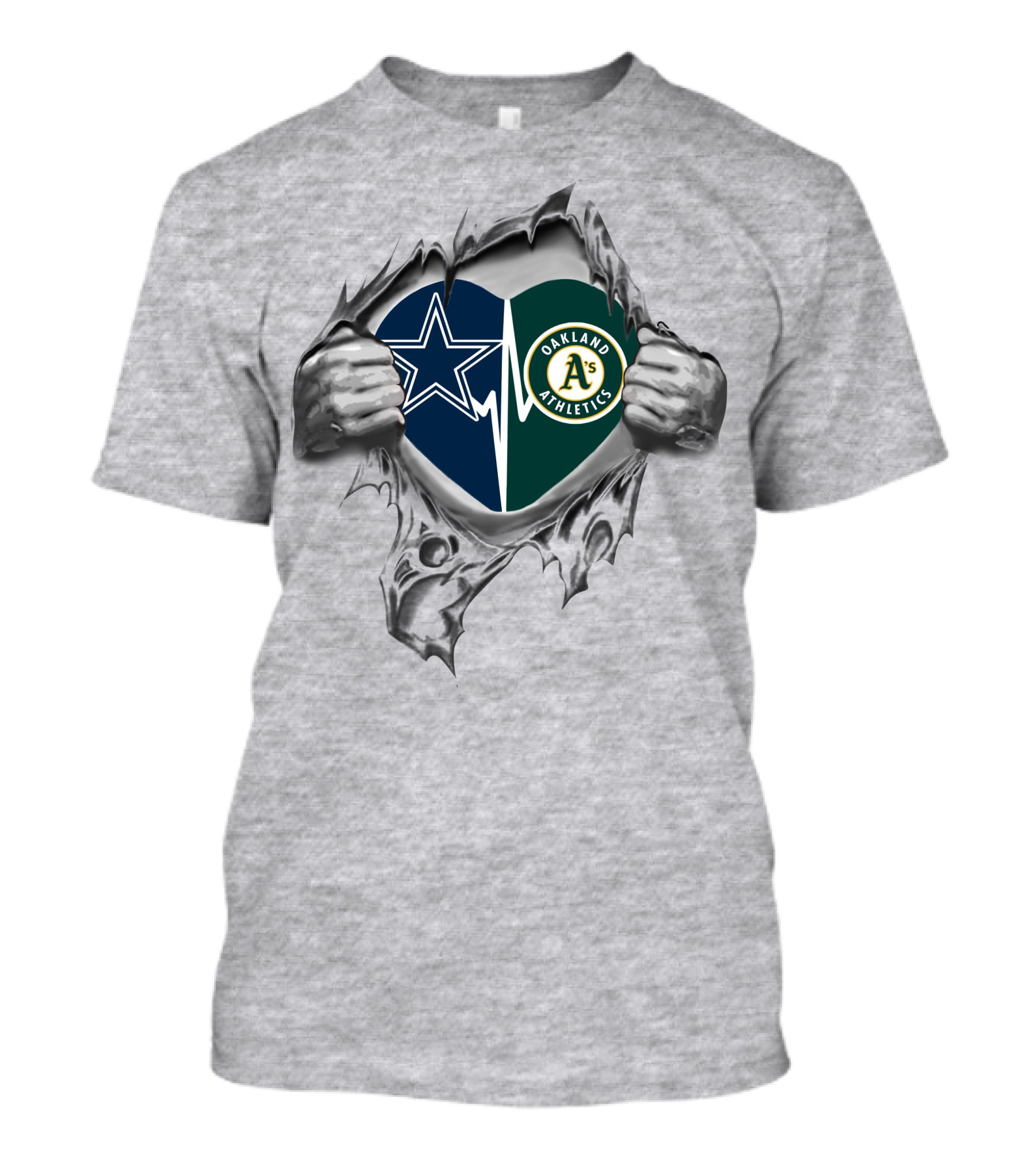 Cowboys Oakland Athletics Heart Logo Burst T-Shirt