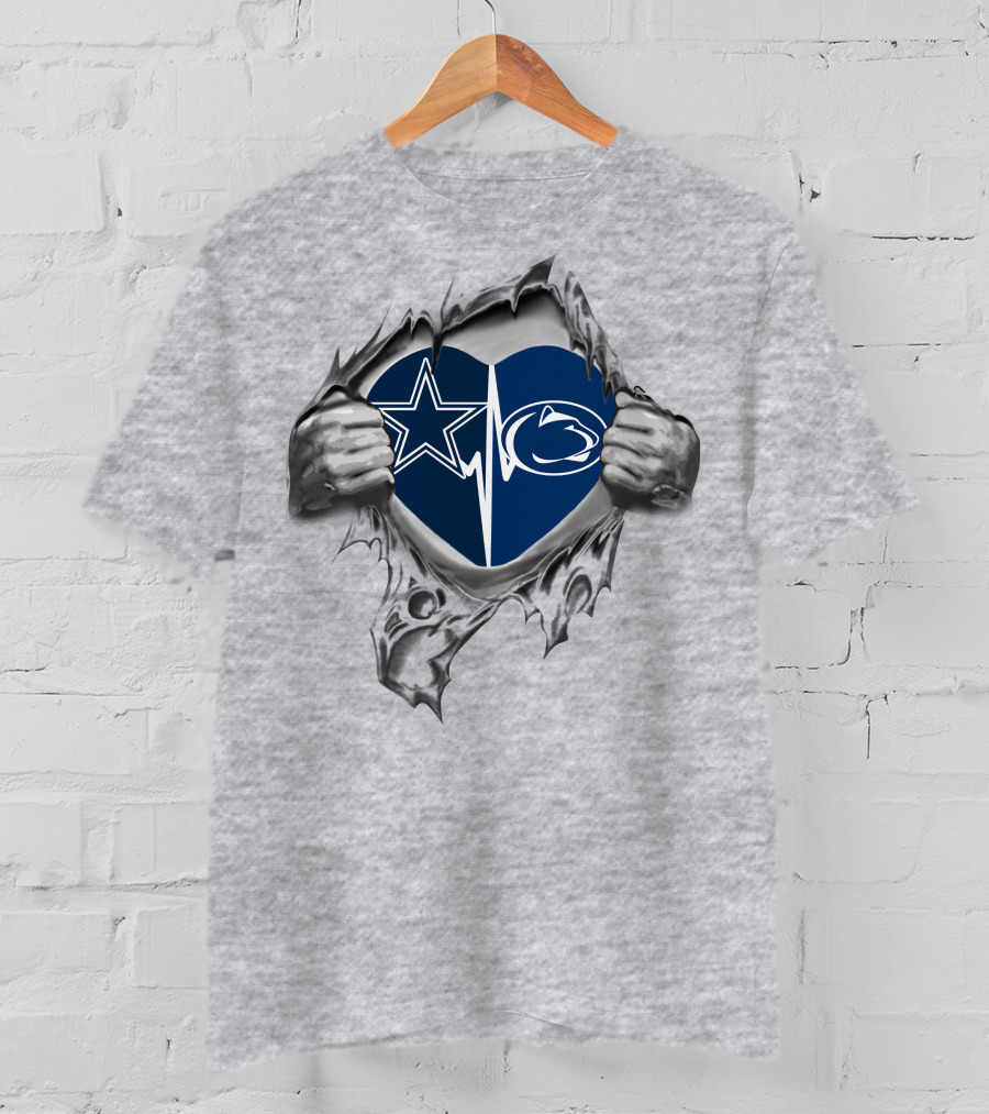 Cowboys Penn State Nittany Lions Heartbeat Passion T-Shirt
