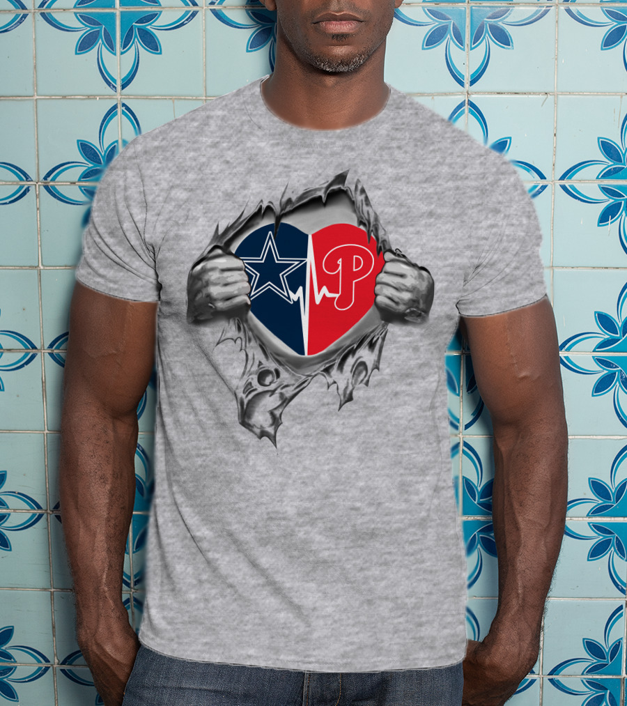 Cowboys Phillies Heartbeat Passion Within T-Shirt