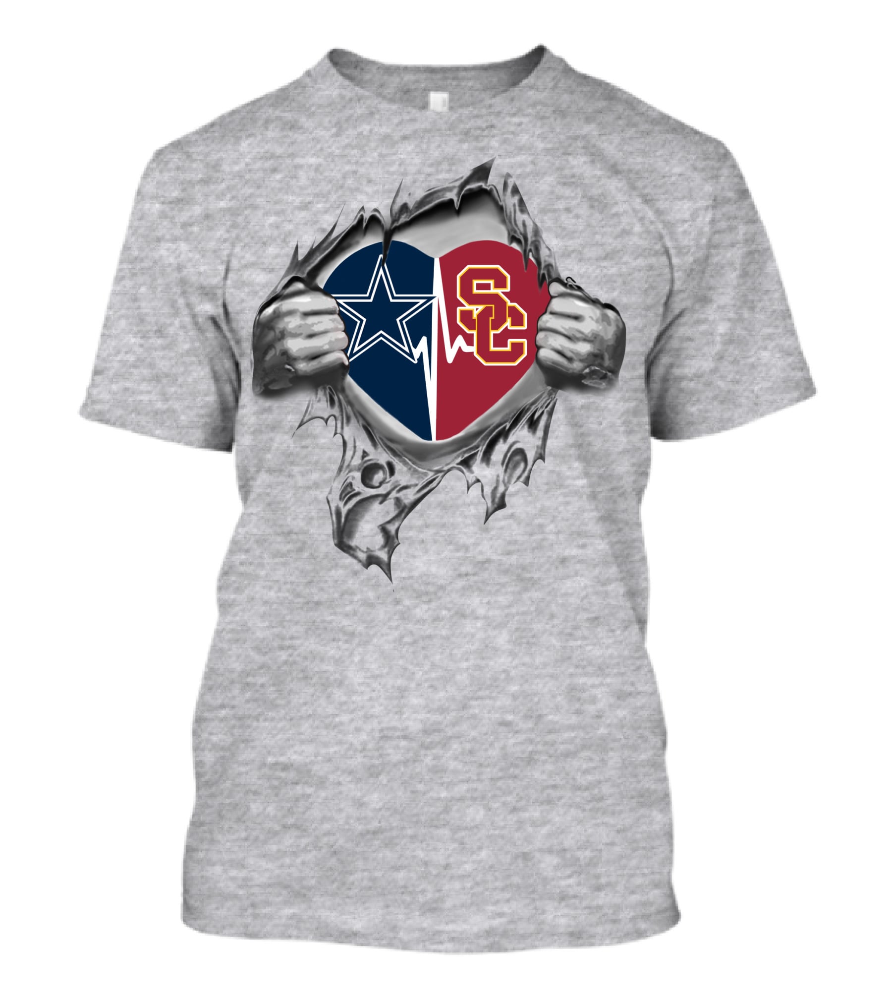 Cowboys Usc Trojans Heartbeat Passion T-Shirt
