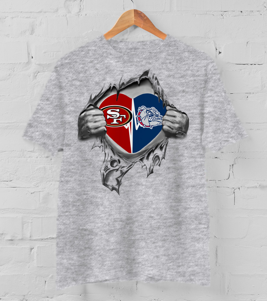 49ers Sf Logo Gonzaga Bulldogs Heart T-Shirt