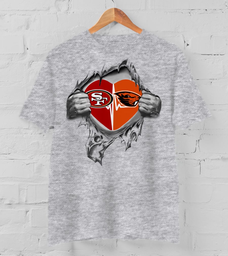49ers Oregon State Beavers Heart Design It's In My Heart T-Shirt