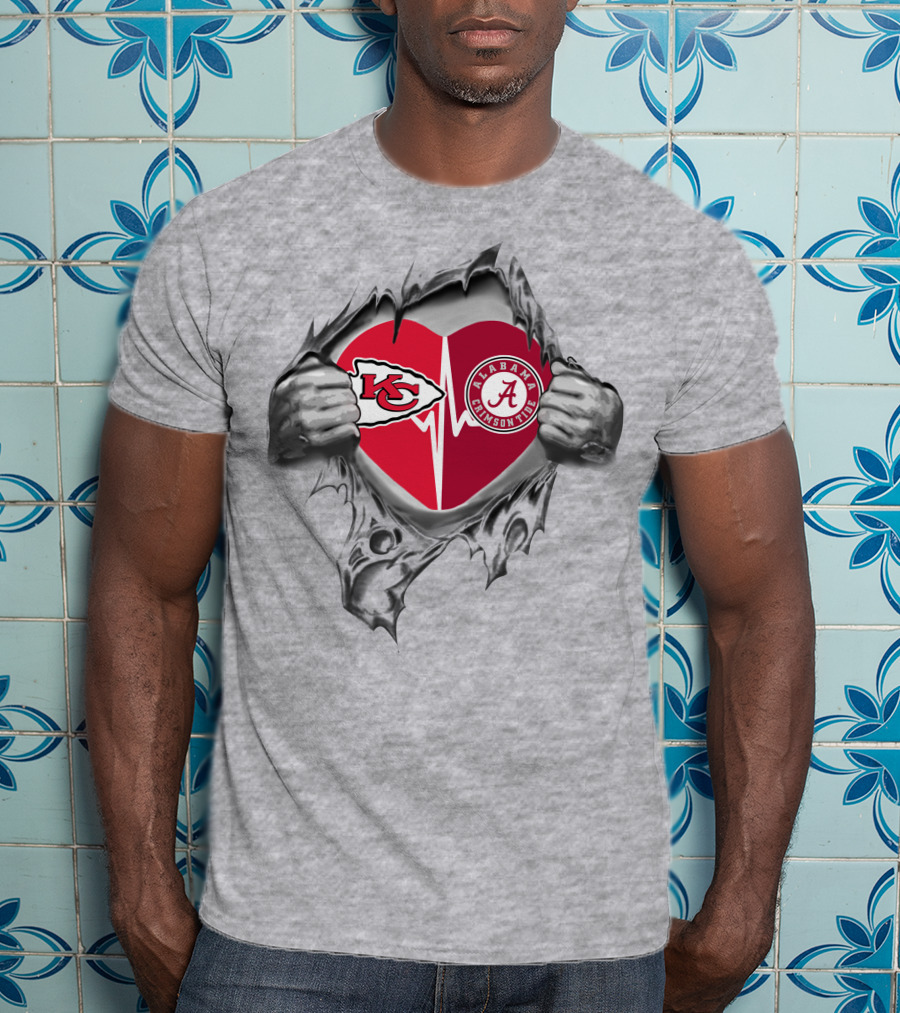 Chiefs Alabama Crimson Tide Heartbeat Passion T-Shirt