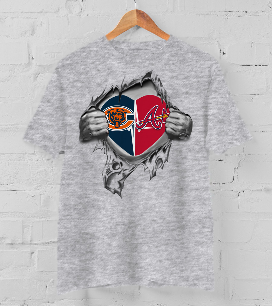 Bears Atlanta Braves Heart Torn Open To Reveal Loyalty T-Shirt