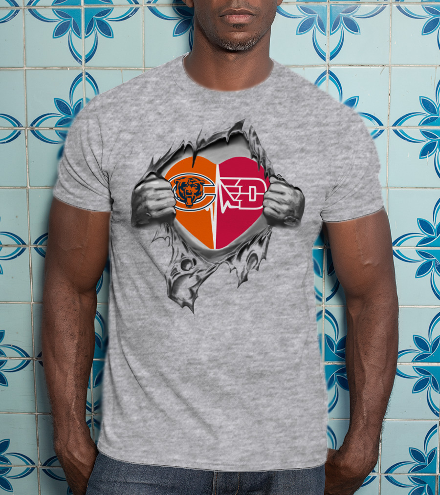 Bears Dayton Flyers Heart Logo Combination T-Shirt