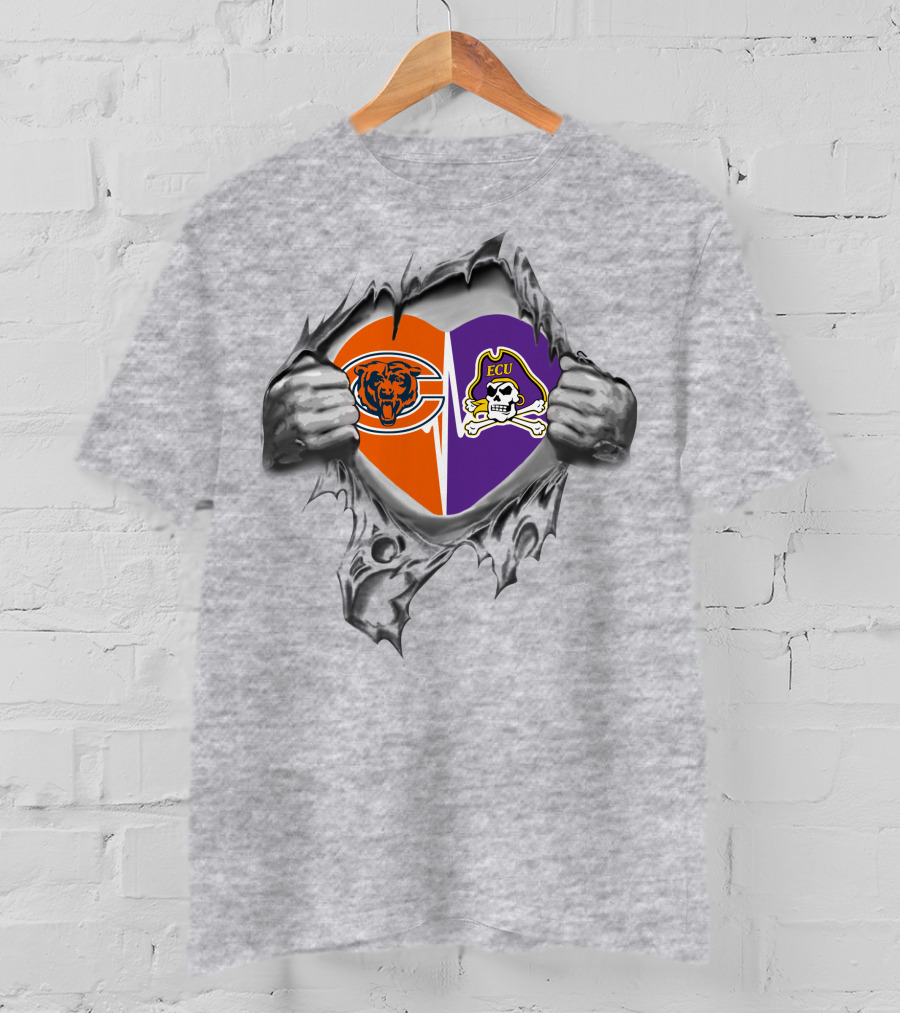 Bears East Carolina Pirates Ecu Heart T-Shirt