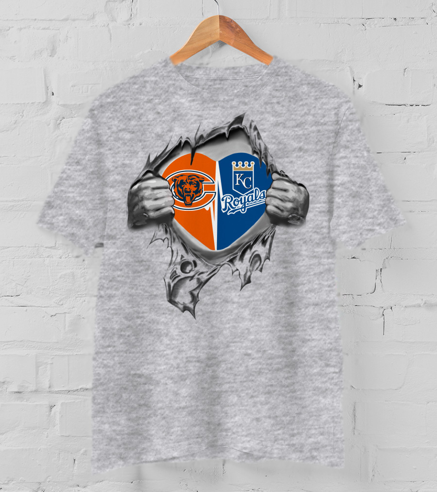 Bears Kansas City Royals Heart T-Shirt