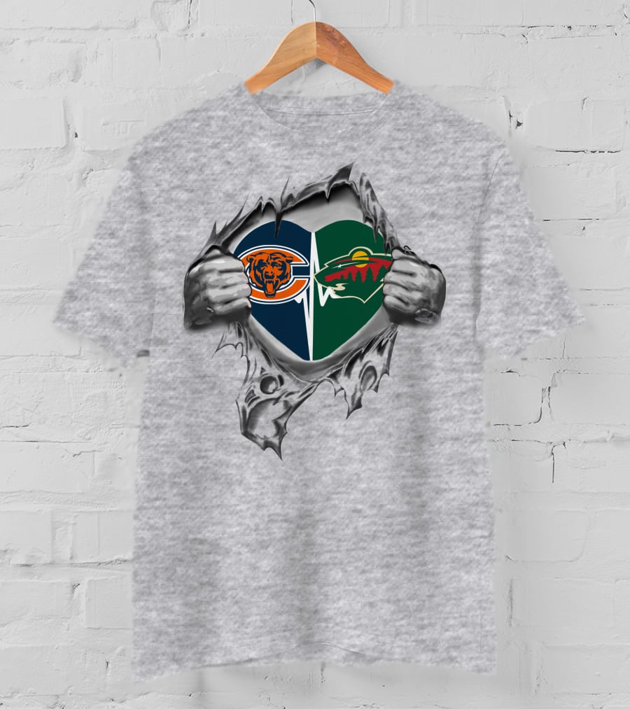 Bears Minnesota Wild Heartbeat Passion Fan Love T-Shirt