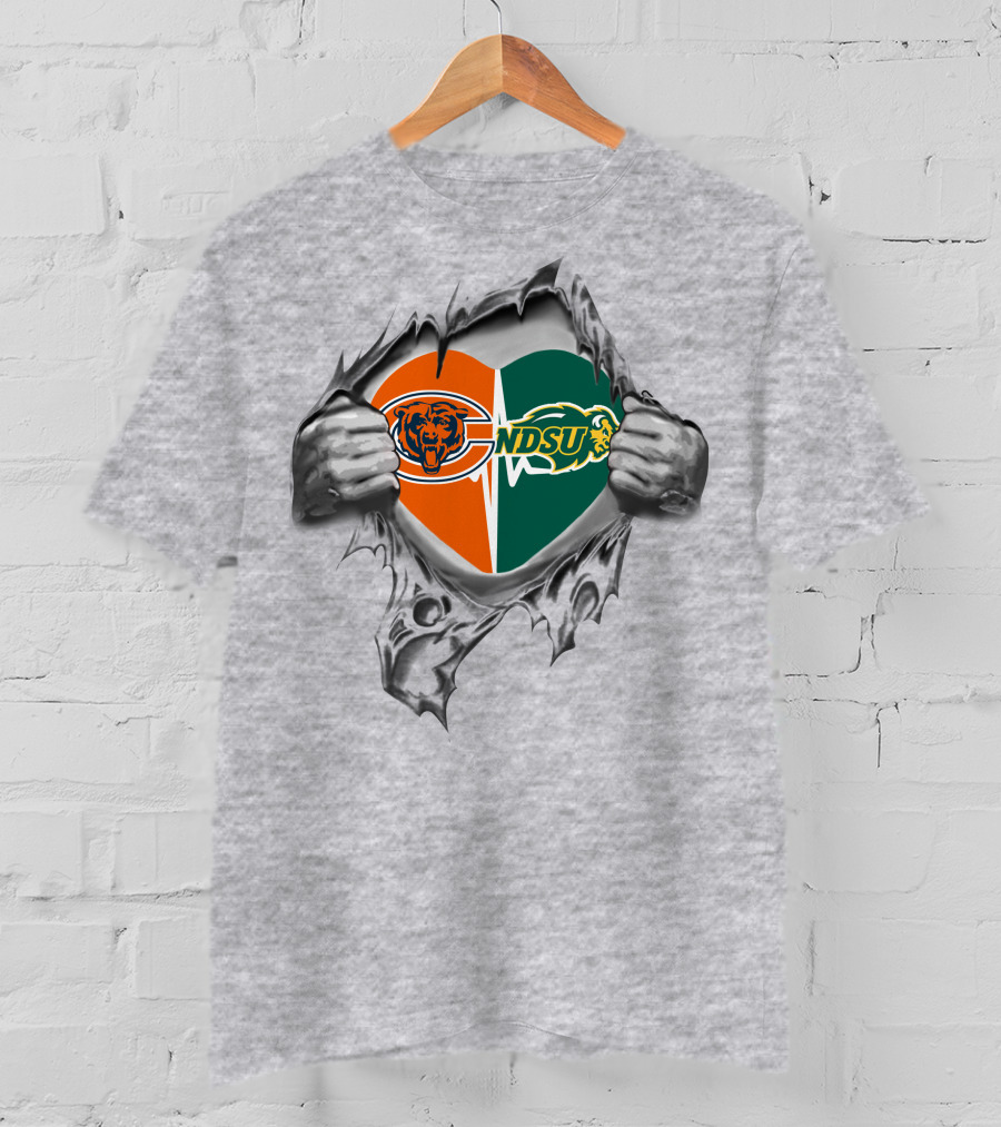 Bears Ndsu Bison Heart Design North Dakota State Bison T-Shirt