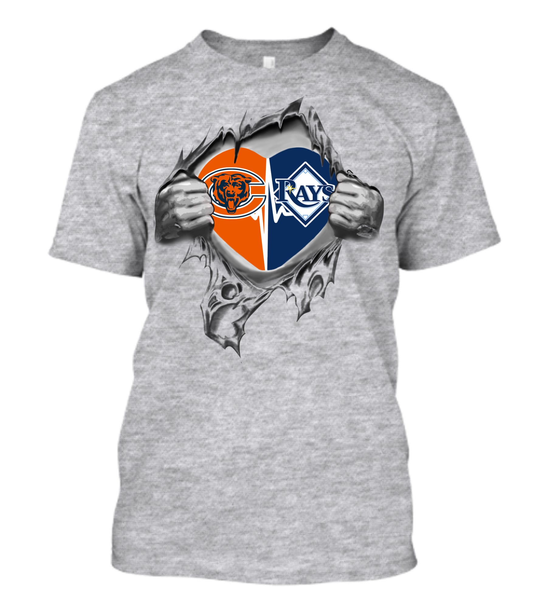 Chicago Bears Tampa Bay Rays Heart T-Shirt