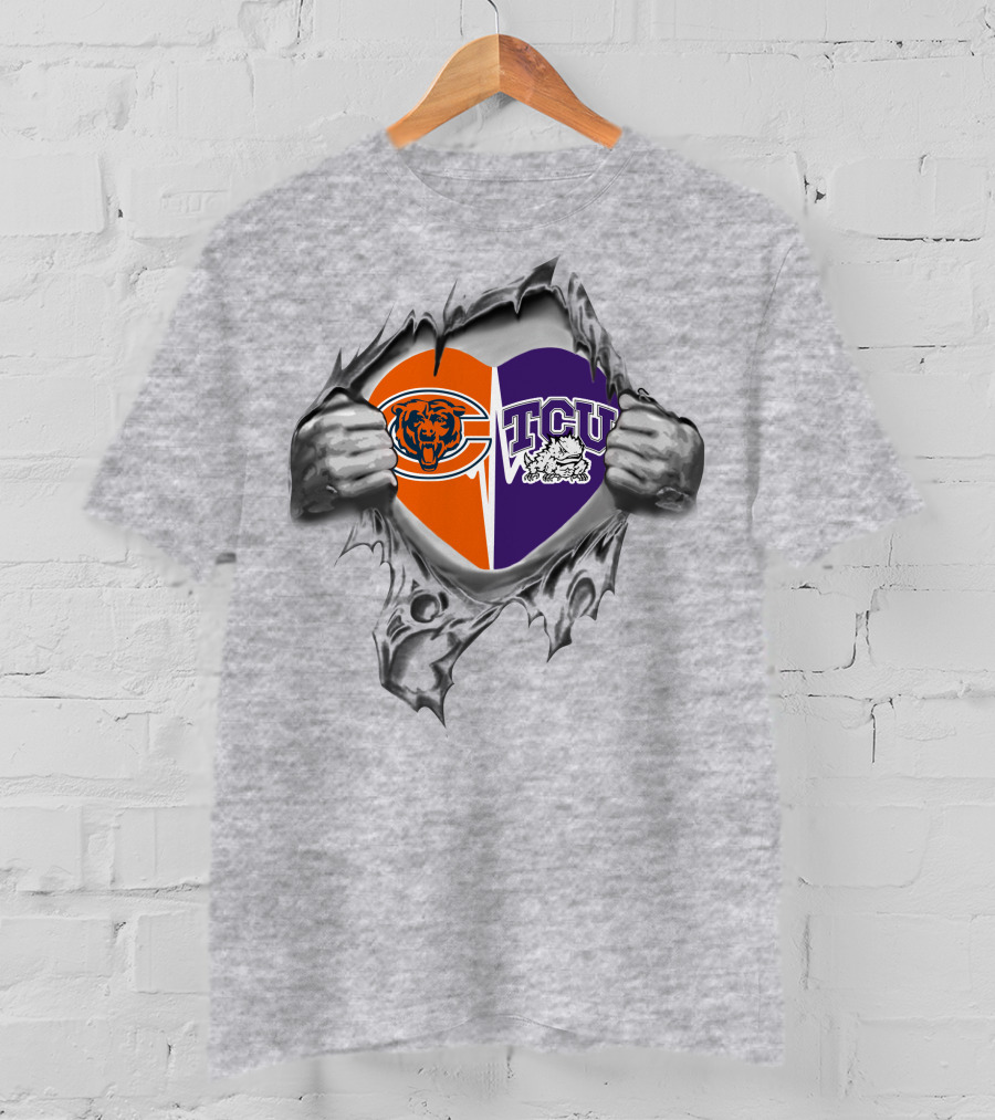 Chicago Bears Tcu Horned Frogs Heart T-Shirt