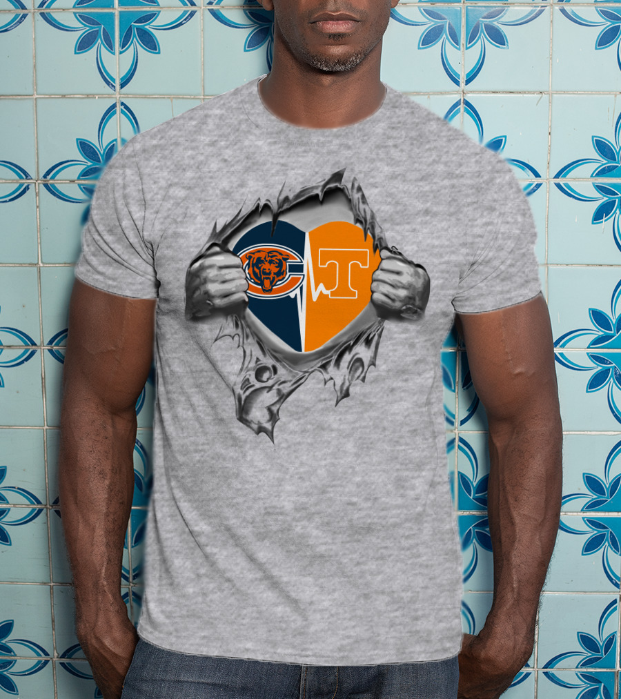Bears Tennessee Volunteers Heart Design Combination T-Shirt