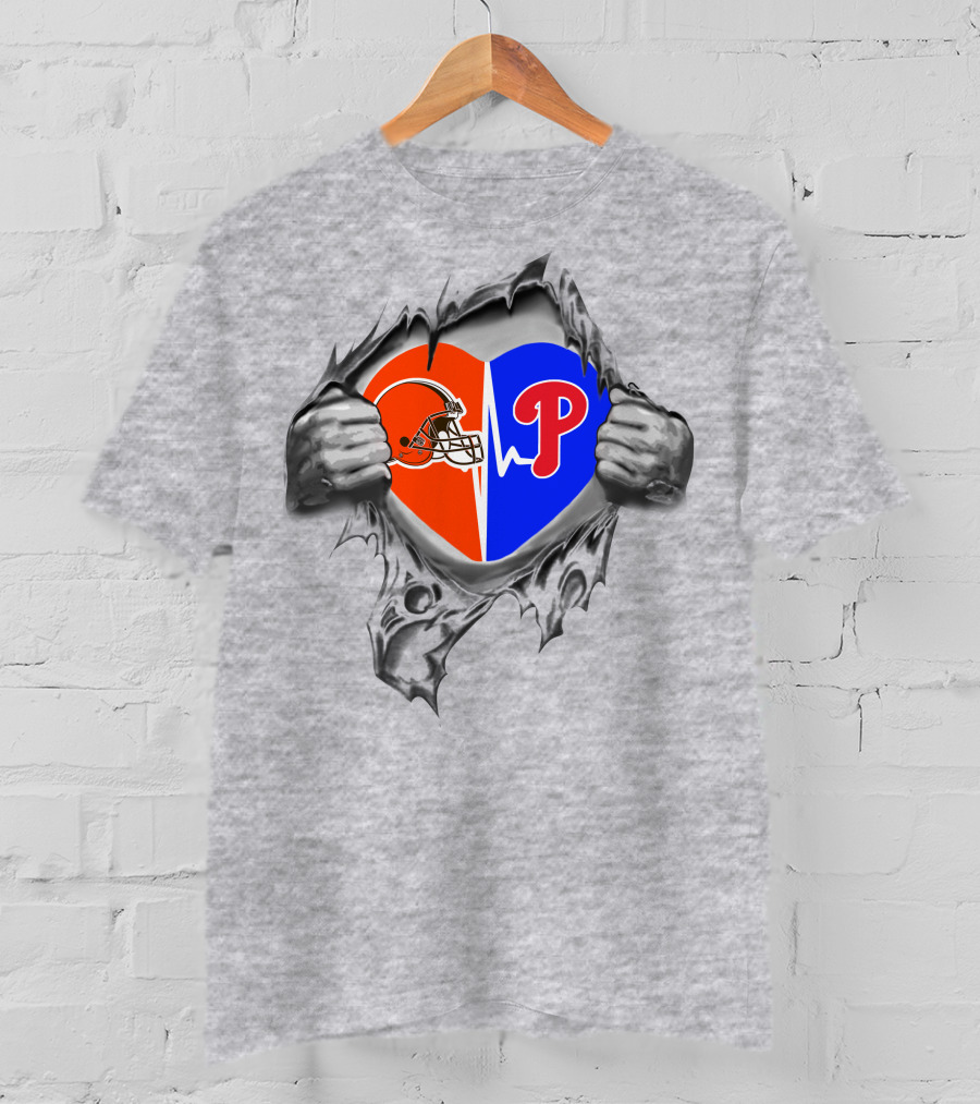 Browns Philadelphia Phillies Heart T-Shirt