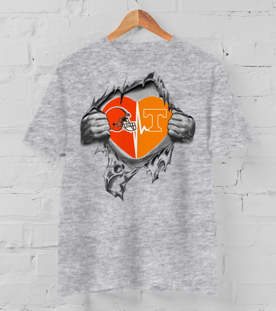 Browns Tennessee Volunteers Heartbeat Passion T-Shirt