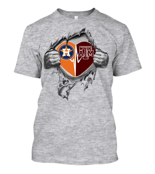Astros Texas A&M Aggies Heart T-Shirt