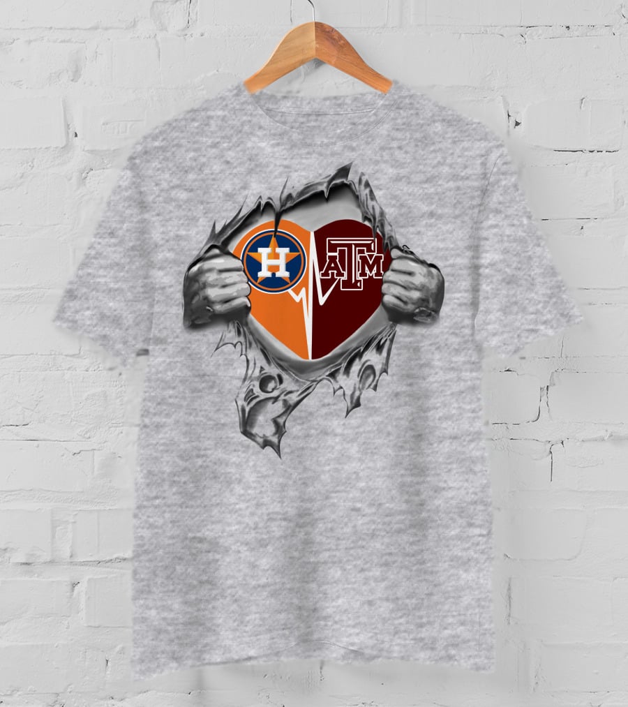 Astros Texas A&M Aggies Heart T-Shirt