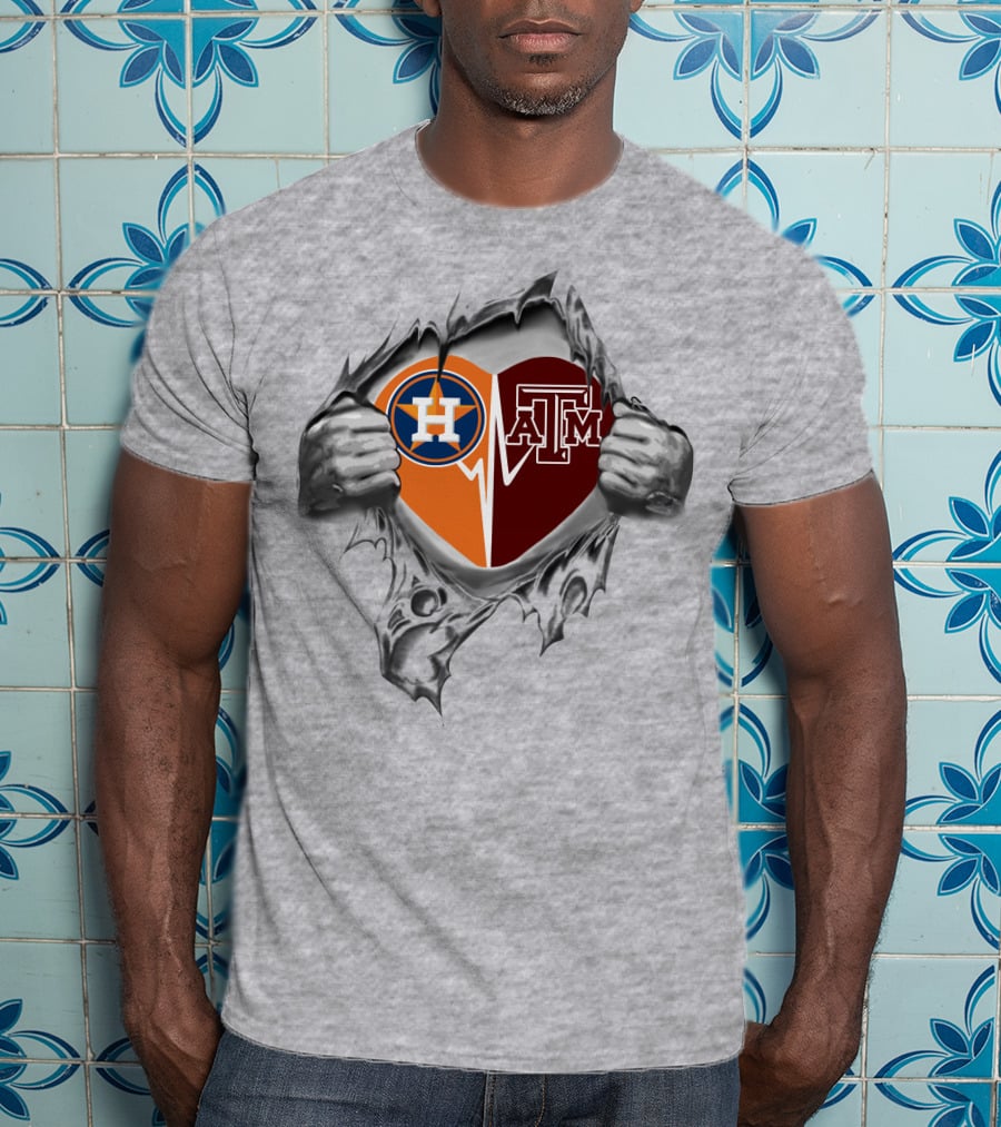 Astros Texas A&M Aggies Heart T-Shirt