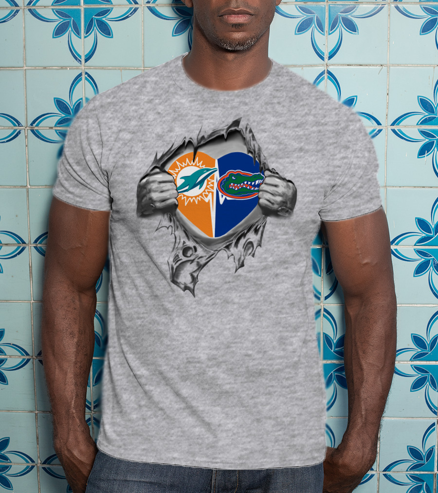 Dolphins Florida Gators It's In My Heart T-Shirt