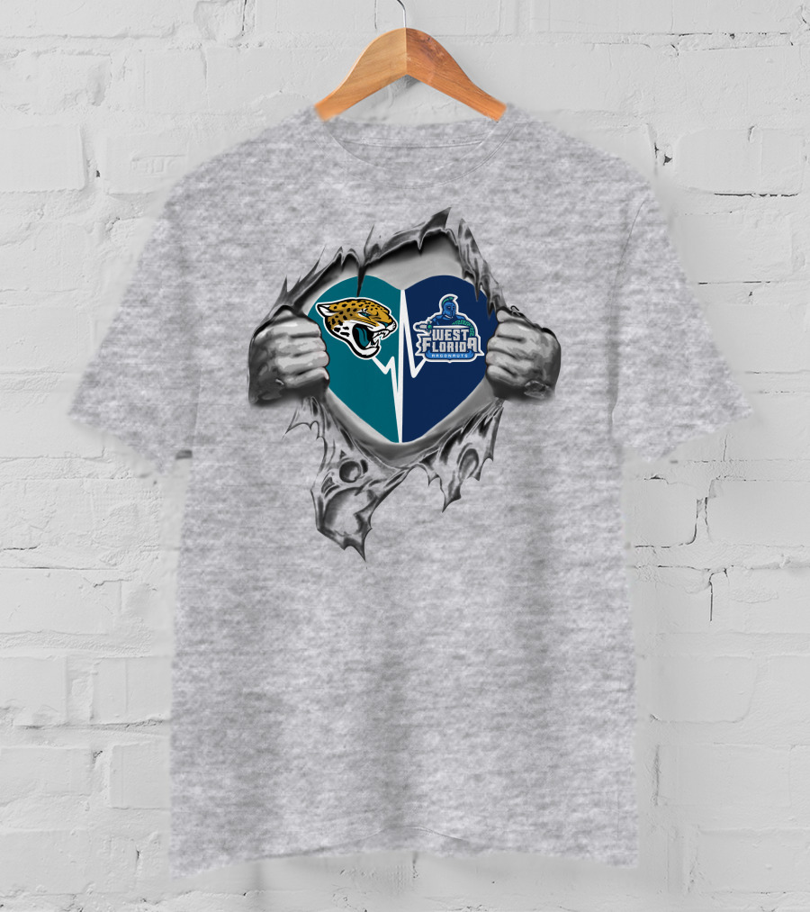 Jacksonville Jaguars West Florida Argonauts Heart T-Shirt