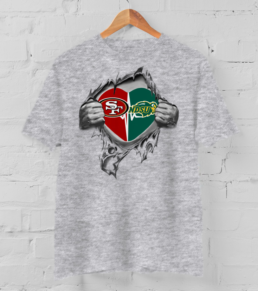 49ers Ndsu Bison Heart T-Shirt