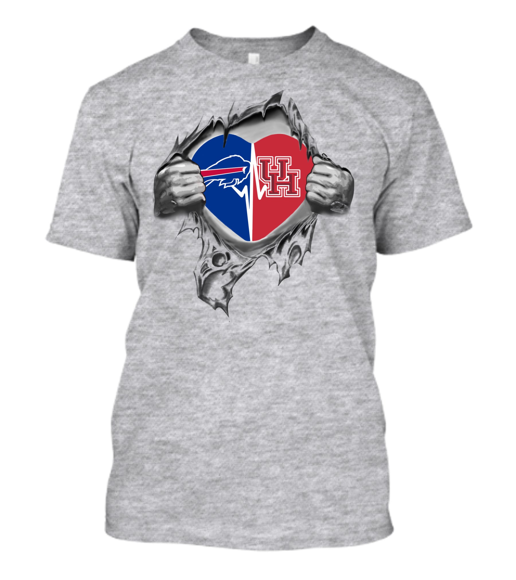 Bills Houston Cougars Heartbeat Passion Ultimate Fan Pride T-Shirt