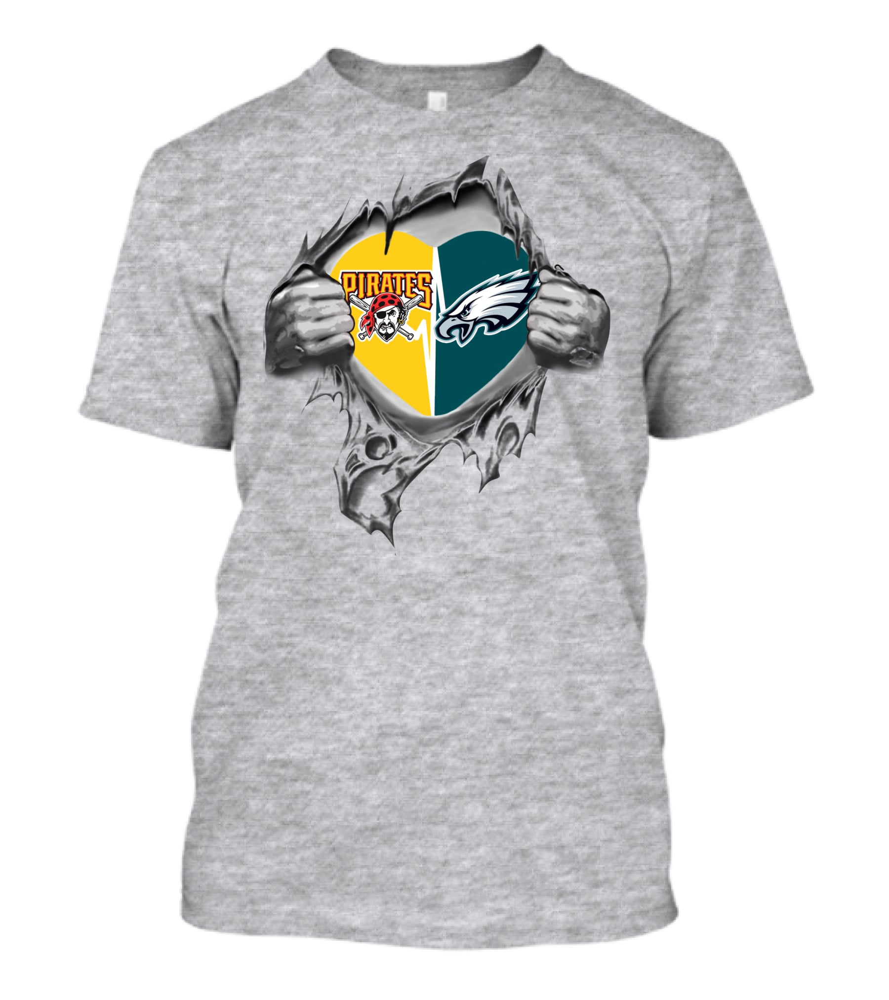 Eagles Pirates Heart Logo Showing True Loyalty T-Shirt