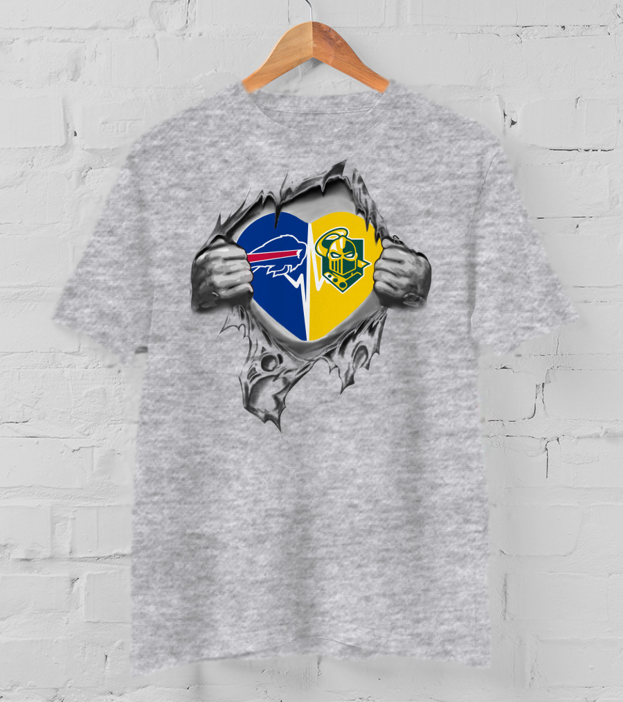 Buffalo Bills Vegas Golden Knights Heart Design 75 Clarkson Passion T-Shirt