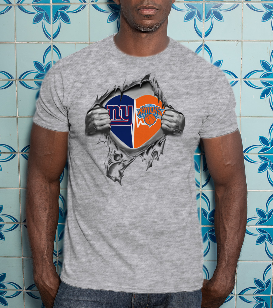 Ny Giants New York Knicks It's In My Heart T-Shirt
