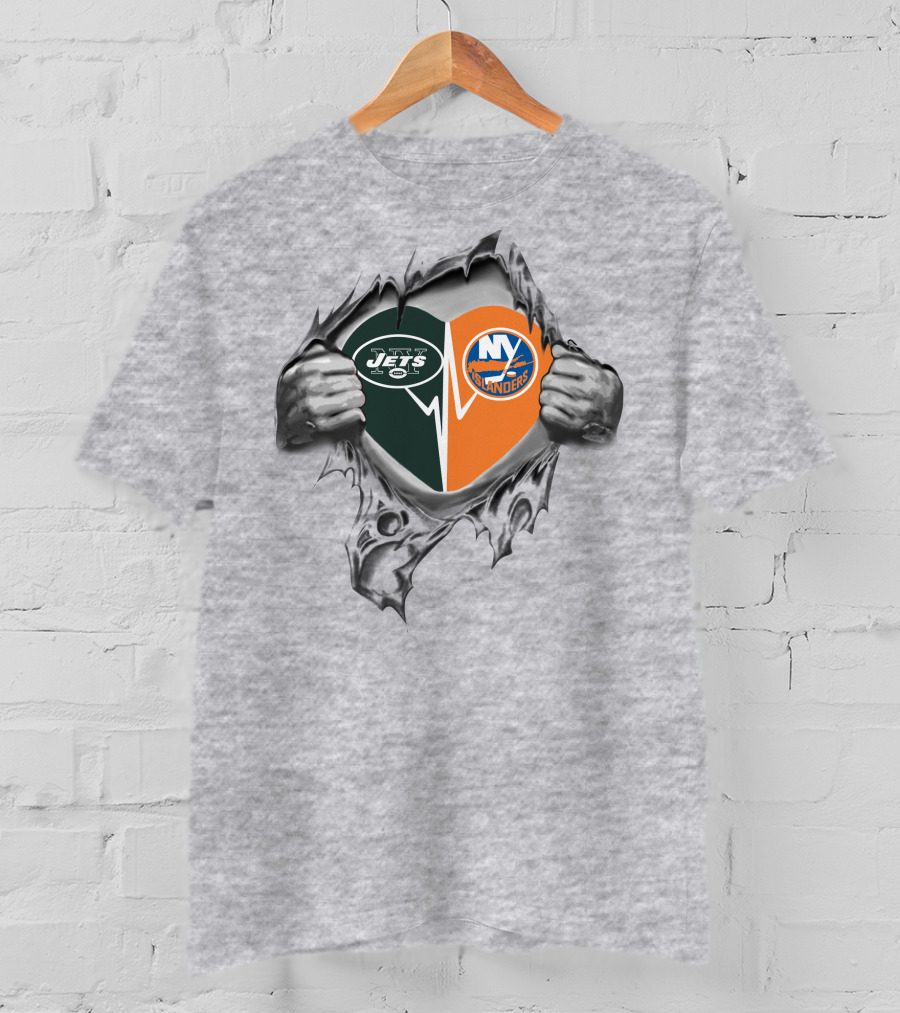 Jets Islanders Heart Combo T-Shirt