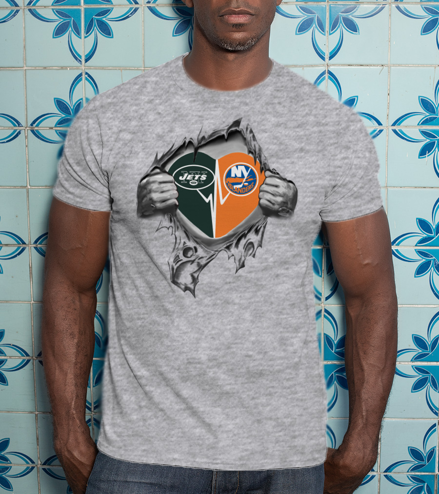 Jets Islanders Heart Combo T-Shirt