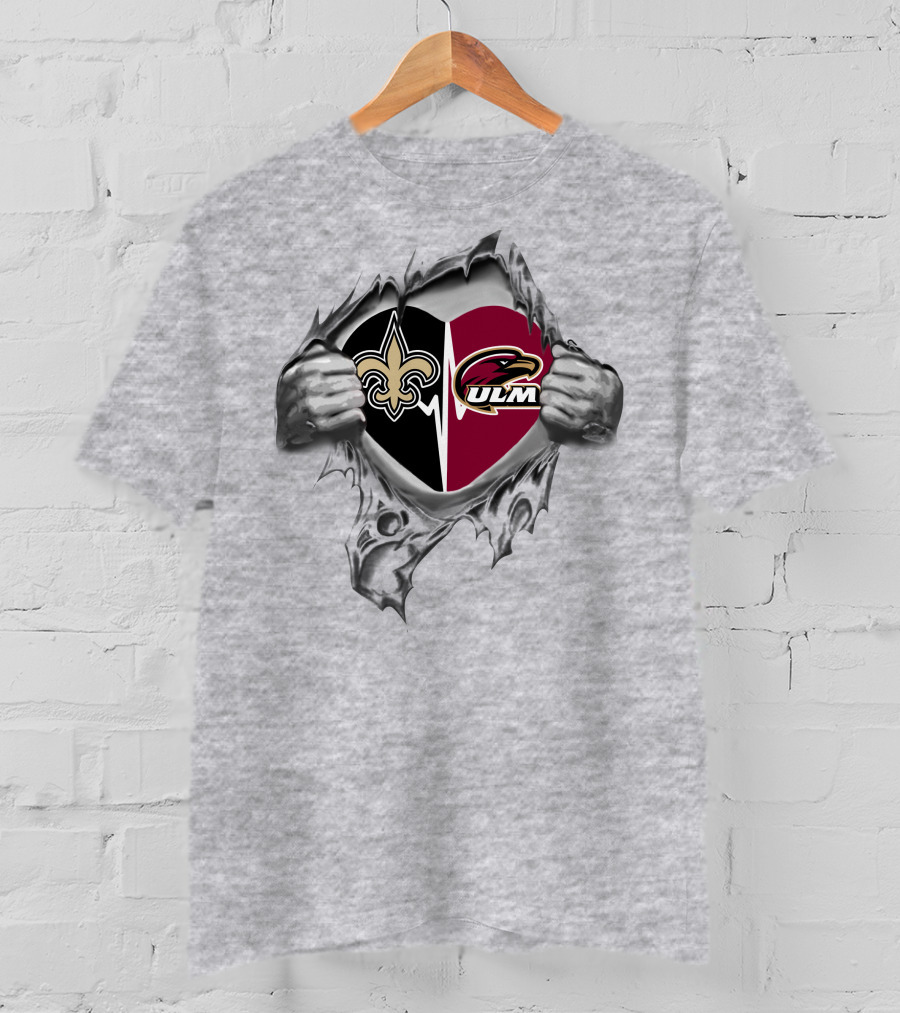Saints Heartbeat Ul Monroe Warhawks Pride T-Shirt