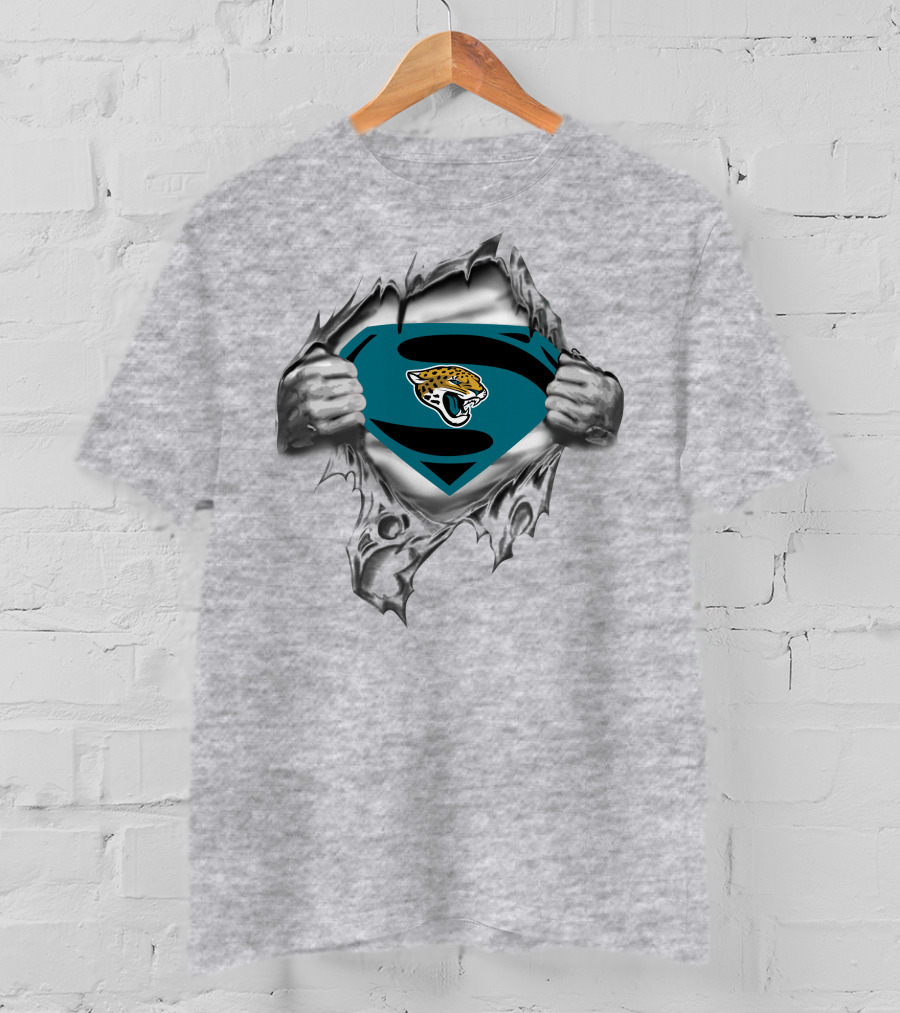 Jacksonville Jaguars Superman Logo Emblem Tear-Through T-Shirt