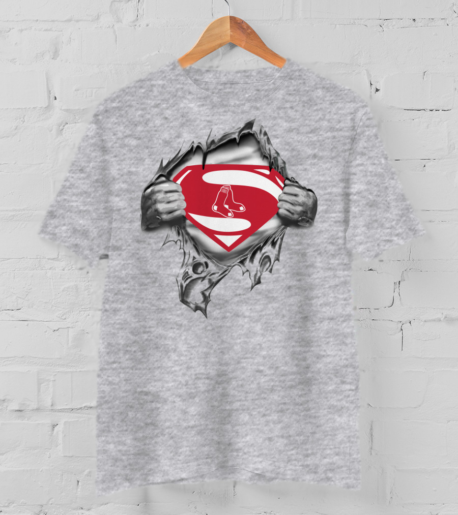 Boston Red Sox Superman Logo Rip T-Shirt