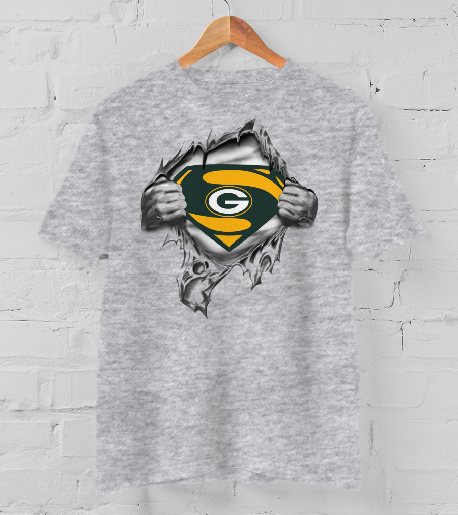 Green Bay Packers Superman Logo Pullover T-Shirt