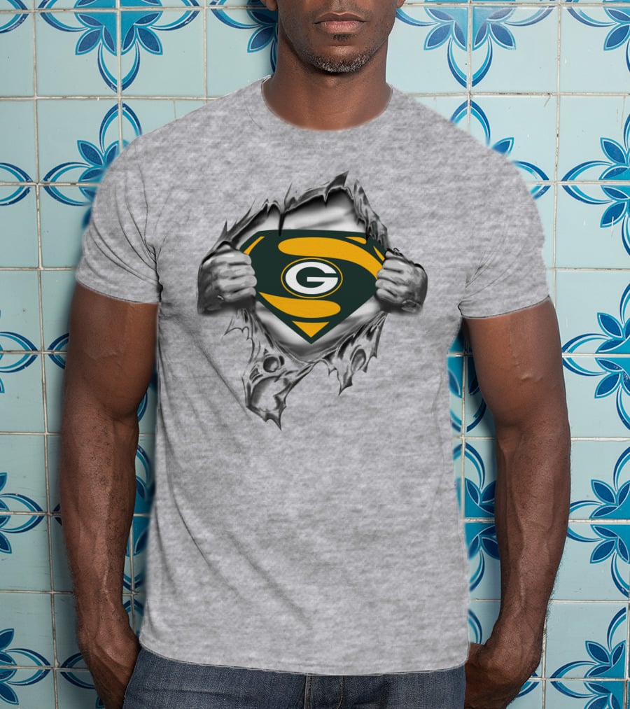 Green Bay Packers Superman Logo Pullover T-Shirt
