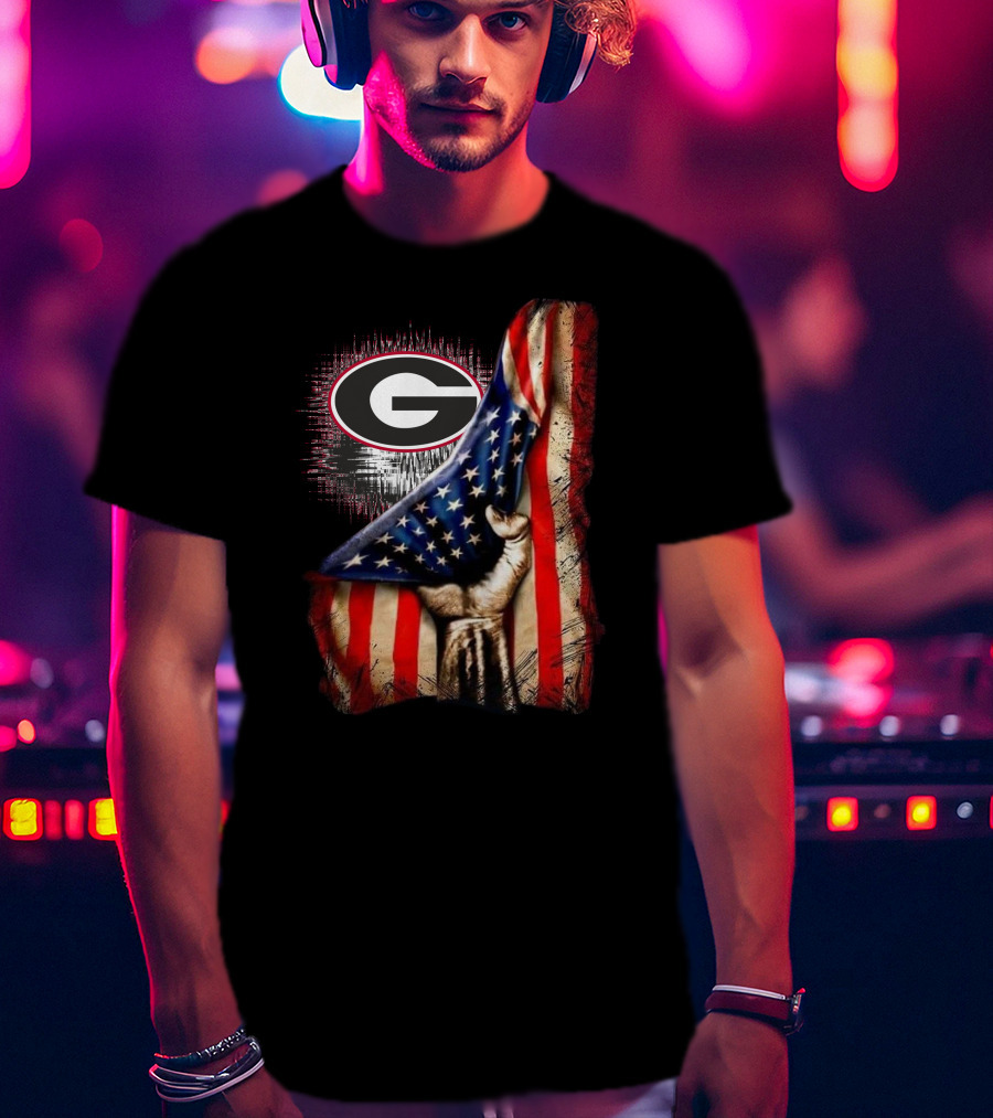 Georgia Bulldogs American Flag G Logo Patriotic T-Shirt