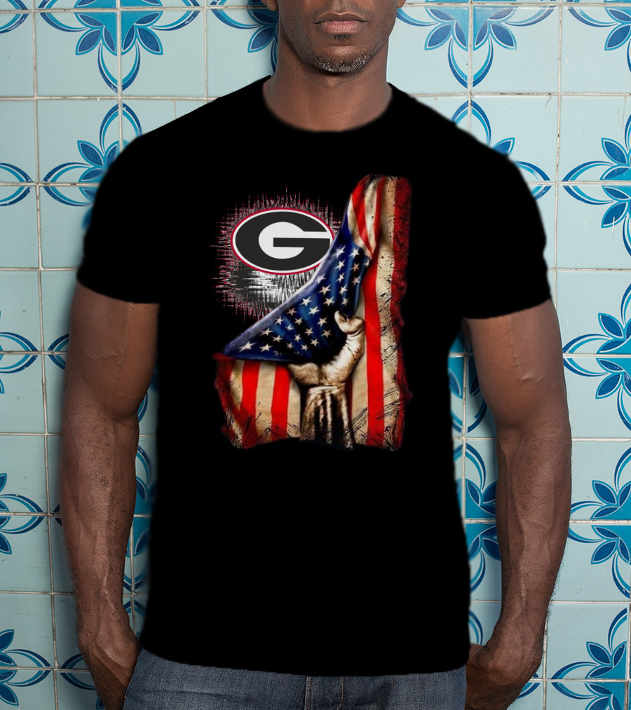 Georgia Bulldogs American Flag G Logo Patriotic T-Shirt