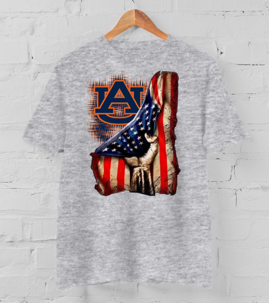 Auburn Tigers American Flag Patriotic T-Shirt