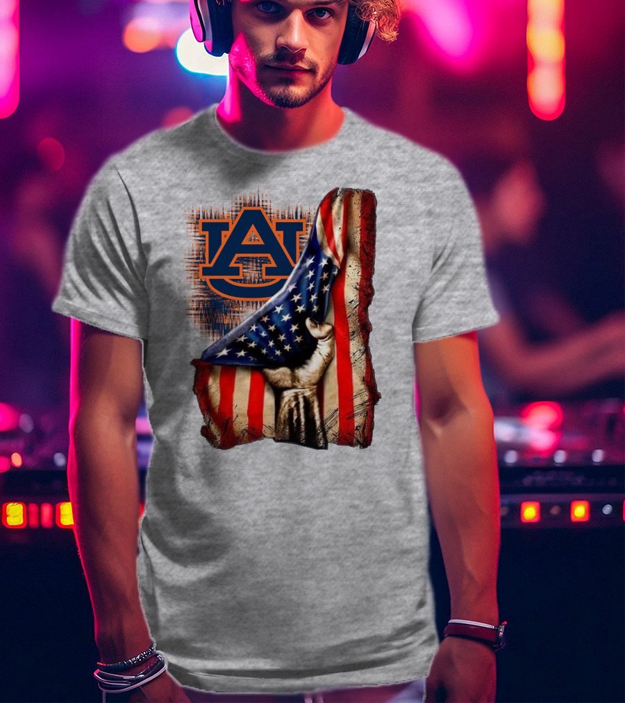 Auburn Tigers American Flag Patriotic T-Shirt