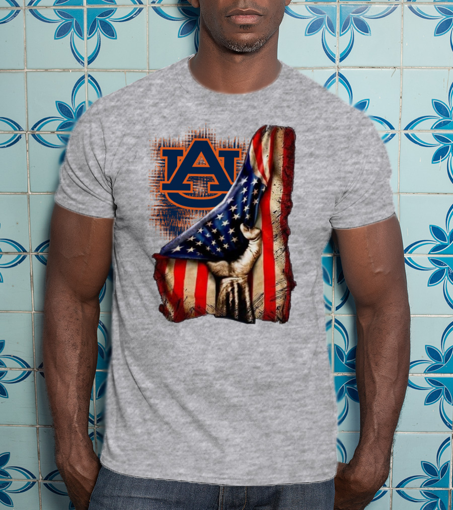 Auburn Tigers American Flag Patriotic T-Shirt