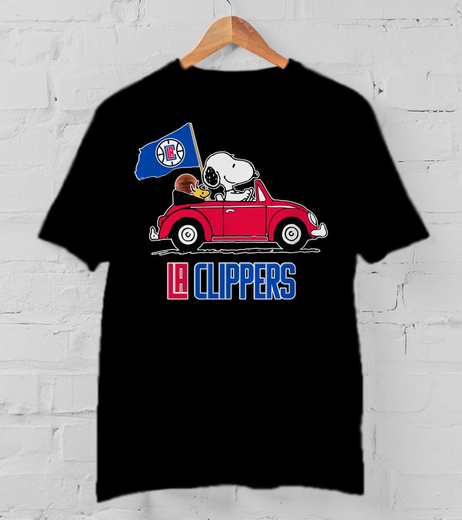 LA Clippers Snoopy Ride Car Basketball Peanuts T-Shirt