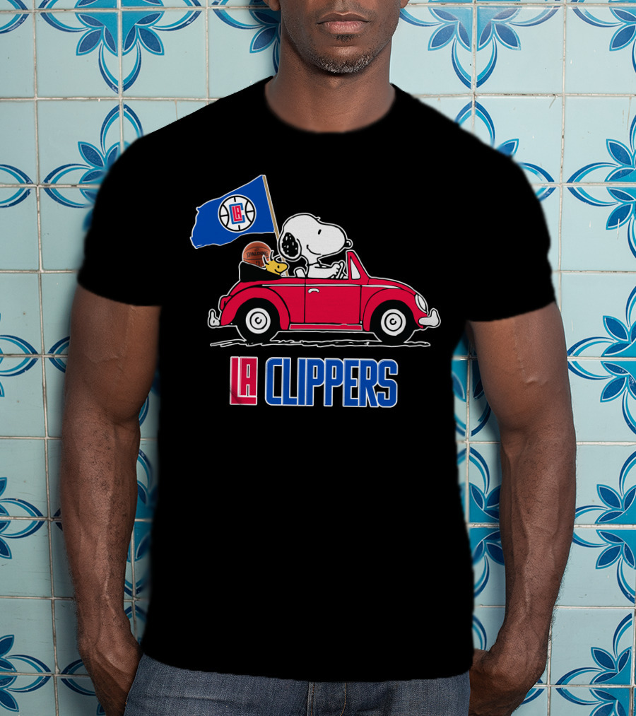LA Clippers Snoopy Ride Car Basketball Peanuts T-Shirt