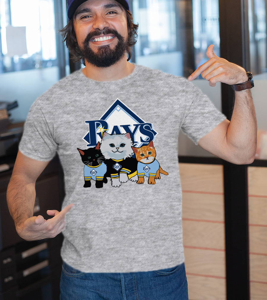 Rays Cats Wearing Team Jerseys Tampa Bay T-Shirt