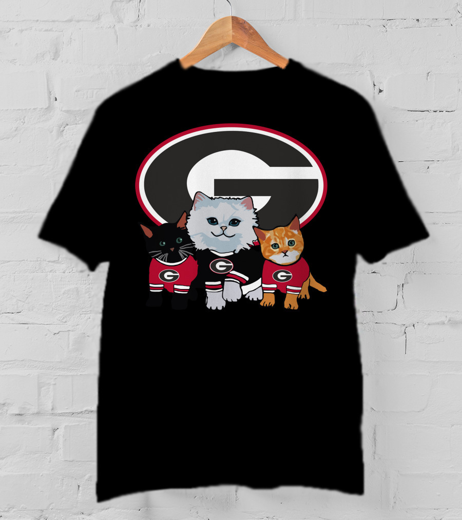 Georgia Bulldogs Logo Cats In Team T-Shirt