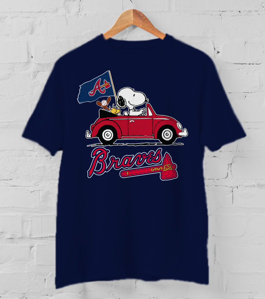 Atlanta Braves Snoopy Woodstocks Car Adventure T-Shirt