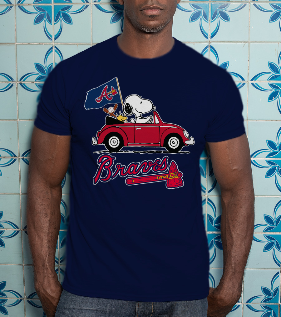 Atlanta Braves Snoopy Woodstocks Car Adventure T-Shirt