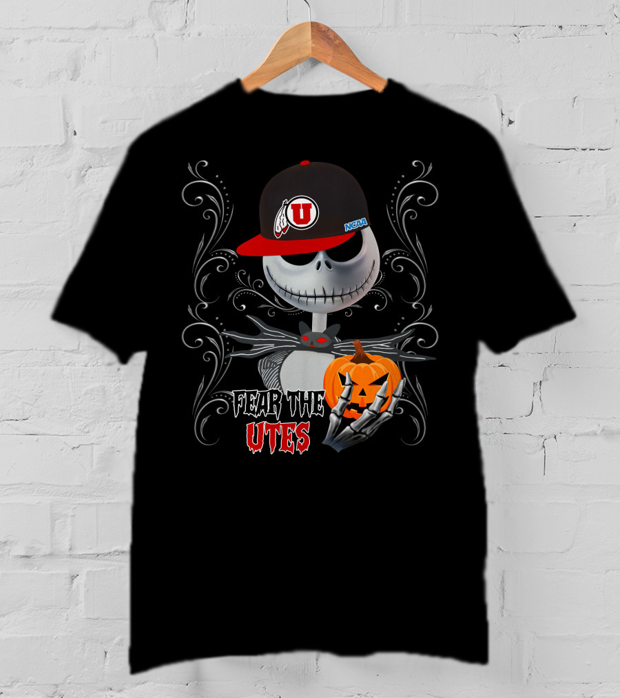 Fear The Utes Halloween Jack-O'-Lantern Skeleton U Hat T-Shirt