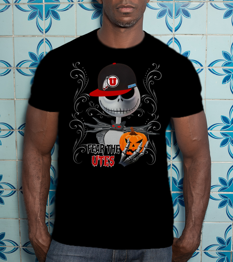 Fear The Utes Halloween Jack-O'-Lantern Skeleton U Hat T-Shirt