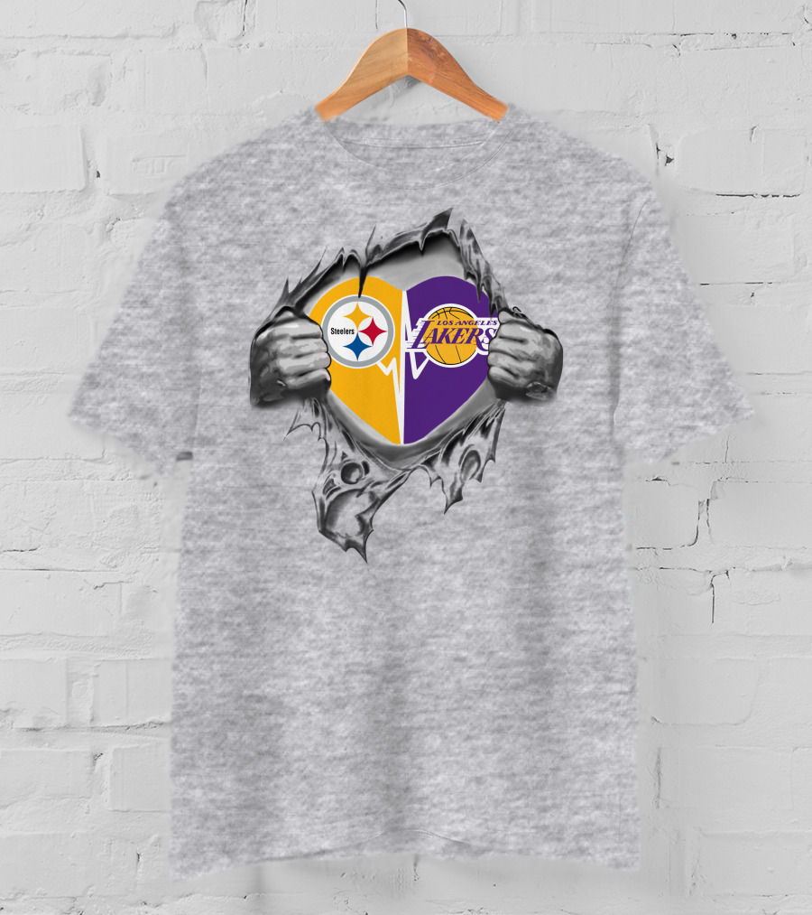 Steelers Los Angeles Lakers Heart T-Shirt